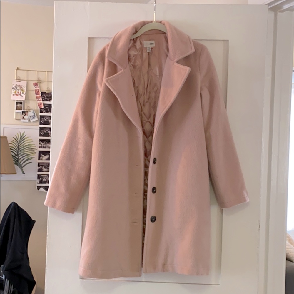 NWOT Amuse Society Pink oversized pea coat